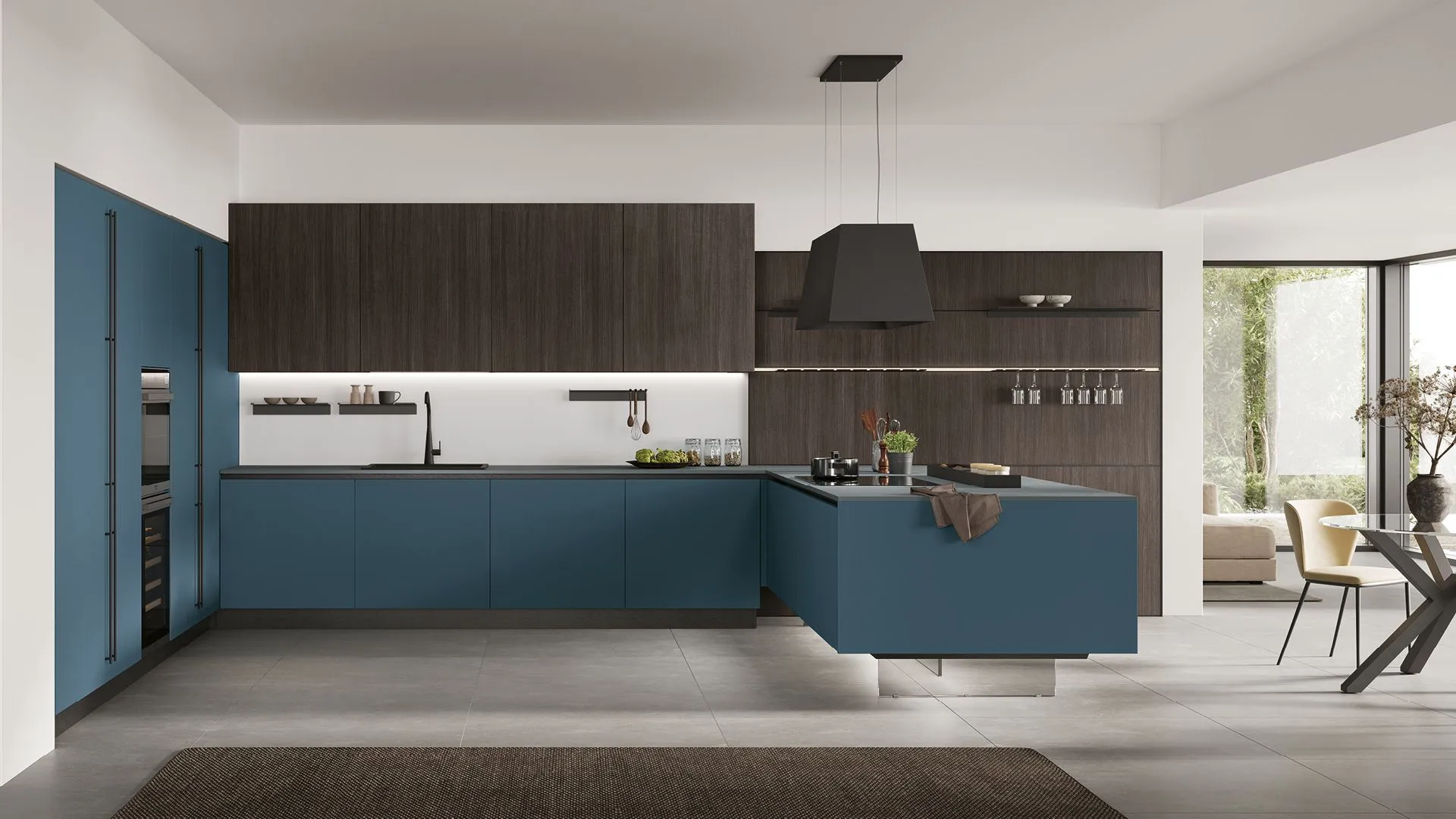 Walnut, Stone and Jade meet in the kitchen