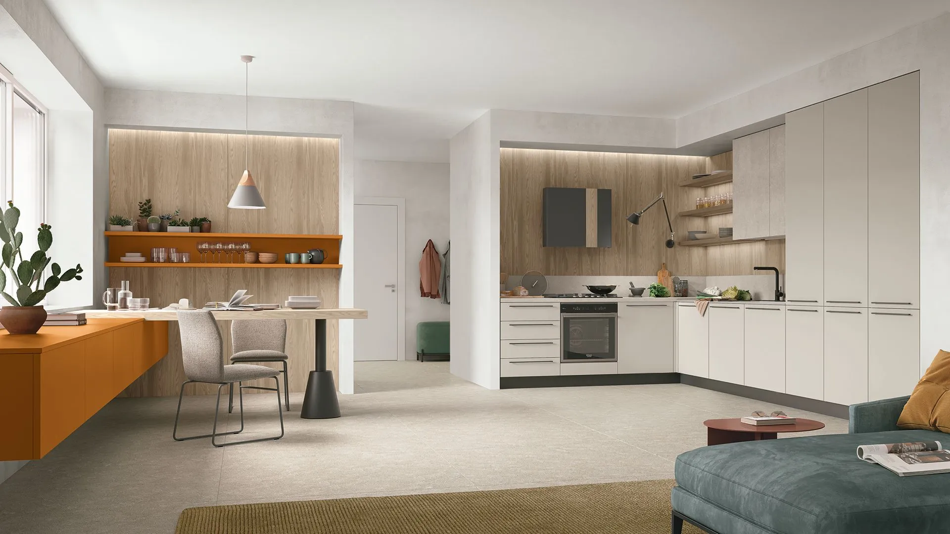 Walnut, Stone and Jade meet in the kitchen